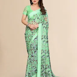 Moda Rapido Floral Printed Georgette Saree With Blouse Piece-picture-44