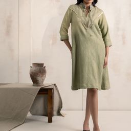 NEELU AND MANVI Tie-Up Neck Dress-image-26