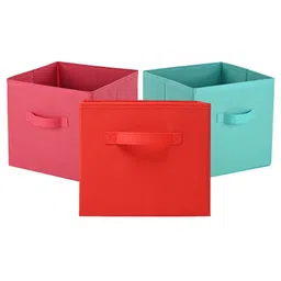 Kuber Industries Green 3 Pieces Multi-Utility Square Shape Storage Organisers-32