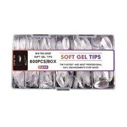 RANORE Set Of 600 Water Drop Press On Artificial Nails - Transparent image 1
