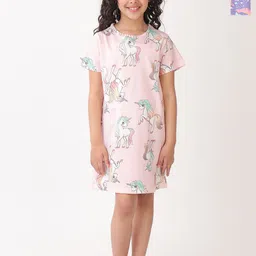 Anthrilo Girls Printed Nightdress-image-7
