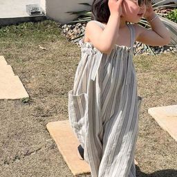 LULU & SKY Girls Striped Basic Jumpsuit with Embroidered-image-61