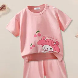 FOREVER FRIDAY Girls Printed T-shirt with Shorts-45