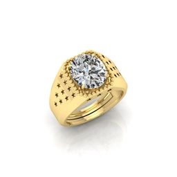 todani jems 12.25 Ratti Zircon Stone Certified Gemstone Gold Plated | Adjustable Ring With Lab Certificate-picture-0