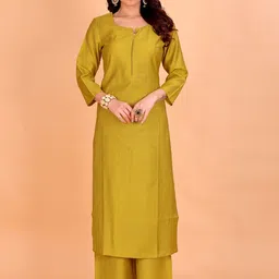 SANTOPERA DESIGNER Notch Neck Cotton Straight Kurta with Palazzo-picture-27
