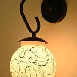 SOMIL Black & White Printed Glass Cylinder Shaped Wall Lamp-31