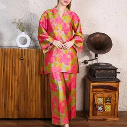 ALLUREARMOIRE Floral Printed V-Neck Tunic With Palazzo-image-44