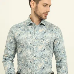 WYRE Men Slim Fit Spread Collar Floral Printed Cotton Formal Shirt-picture-44