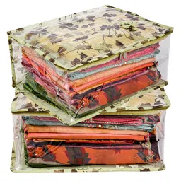 Kuber Industries Green 2 Pieces Printed Multi-Utility Organisers-10