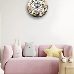 OLIVE TREE White & Brown Printed Analogue Contemporary Wooden Wall Clock-image-89