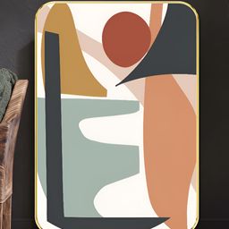 Livin'luxe Brown & Grey Abstract Modern Geometric Wooden Wall Art-picture-5
