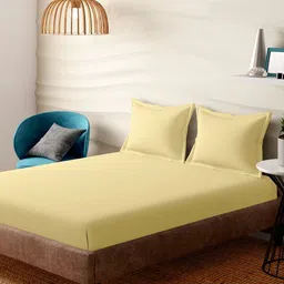 Portico Evita Yellow Cotton 400 TC Super King Bedsheet Set 2.74 x 2.74m-image-46