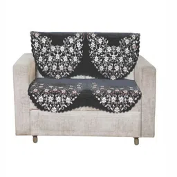 Fashion Throw Grey & White 2 Pieces Floral Printed 2-Seater Jacquard Sofa Covers-image-48