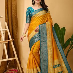 KALINI Checked Woven Design Zari Kanjeevaram Saree-48