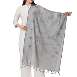 A R SILK DUPATTA HUB Ethnic Motifs Embroidered Cotton Dupatta With Thread Work-picture-8