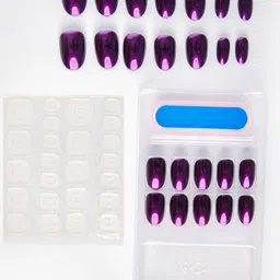 FEELHIGH Set of 24 Reusable Press On Metallic Nails - Shade 03 image 2