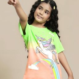 Kids Ville Girls Printed Pure Cotton Tshirts-image-23
