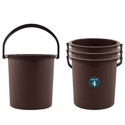 Kuber Industries Magnite Brown 4 Pieces Striped Bucket 25L-0