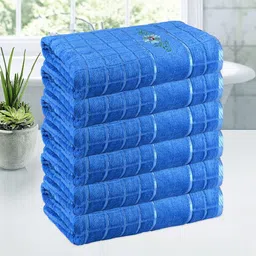 Kuber Industries Blue 6 Pieces Striped 250 GSM Bath Towels-image-29