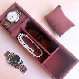 La Trove Pink 2 Slot Watch And 2 Slot Sunglasses Wardrobe Jewellery Organiser-38