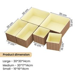 Kuber Industries Black Set of 6 Reusable Drawer Organiser Organisers image 2