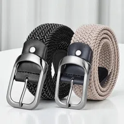 CRUSSET Pack of 2 Men Braided Canvas Belt-image-96