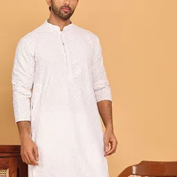 Jompers Men Floral Embroidered Sequinned Floral Kurta-picture-19
