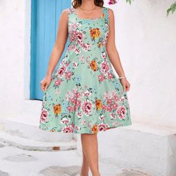 KATECLO Women Floral Print Fit & Flare Dress-image-50