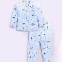 Nottie Planet Boys Conversational Printed Night suit-image-49