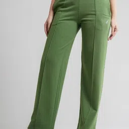 FLURR Women Tailored Flared Easy Wash Pleated Trousers-image-55
