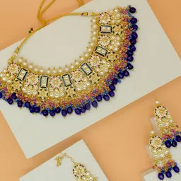 TISHUL JEWELS Gold Plated& Beaded Jewellery Set-34