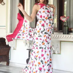 Lovwear Women White Sarees-picture-1