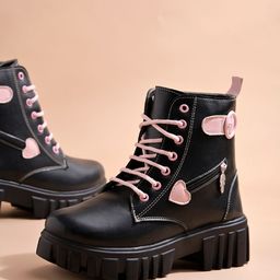 Shoetopia Girls Platform-Heeled Regular Boots-image-21