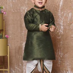 Aj DEZInES Boys Solid Kurta with Dhoti Pants-11
