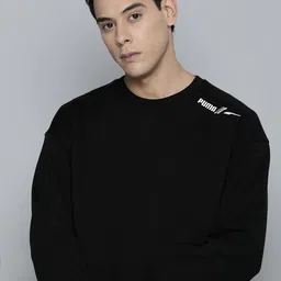 Puma Men Black Solid RAD/CAL Crew Neck  Relaxed Fit Sweatshirt-image-34