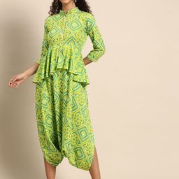 MABISH by Sonal Jain Bandhani Printed Ruffles Capri Jumpsuit-picture-52