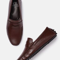 Carlton London Men Brown Textured Driving Shoes-image-57
