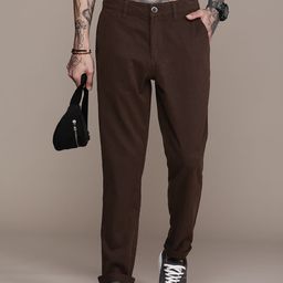 The Roadster Life Co. Men Solid Pure Cotton Chino Trousers-image-49