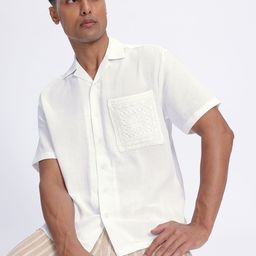 glitchez Stitch Nest Embroidered Pocket Shirt-image-41