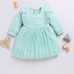 Moms Love Infant Girls Printed Ruffle Detail Fit & Flare Dress-14