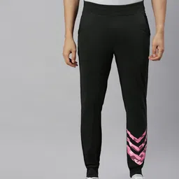 Huetrap Men Black Solid Straight-Fit Sustainable Joggers with Printed Detail-picture-16