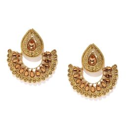 Zaveri Pearls Gold-Plated Embellished Chandbali Earrings-52