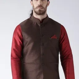 Deyann Men Brown Nehru Jacket-42