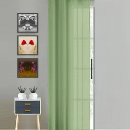 HOMEMONDE Green Sheer Cotton Window Curtain-image-86