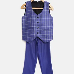 AD & AV Boys Blue & Beige Checked co-ords-image-96