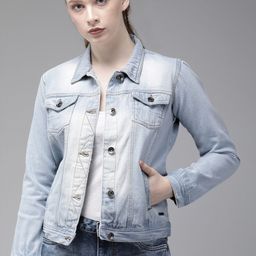 The Roadster Lifestyle Co Women Blue Solid Denim Jacket-picture-15