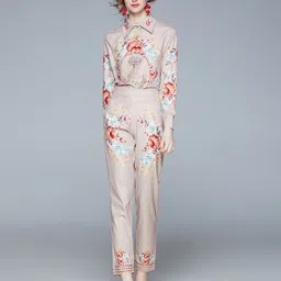 JC Collection Printed Shirt With Trouser Co-Ords Set-image-88