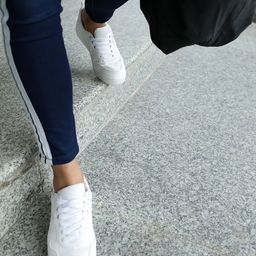 MANGO Women White Solid Sneakers with Perforated Detail-image-48