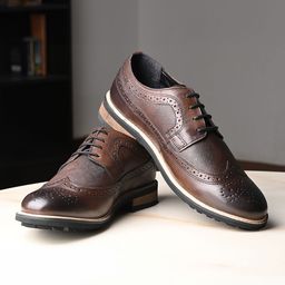 LOUIS STITCH Men Egyptian Crust Leather Lace-Up Brogues-image-30