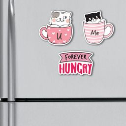 ARTBUG 3 Pcs Pink & White Printed Decorative Magnets-21